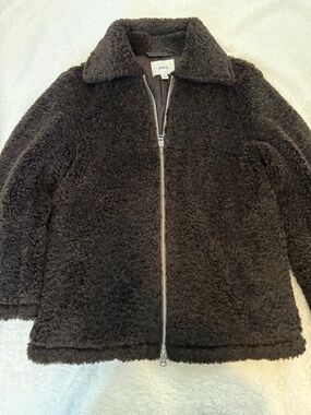 Jason Wu Dark Brown Teddy Zip Jacket